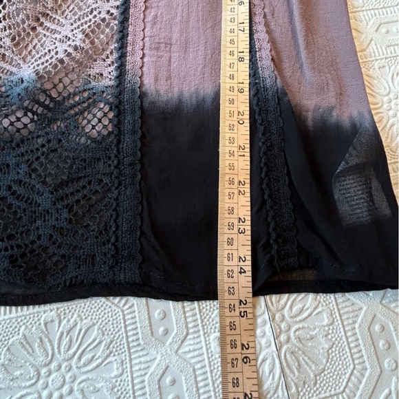 Cream Sleeveless Purple & Black Ombré Top Sz 38 EUC - Picture 10 of 11